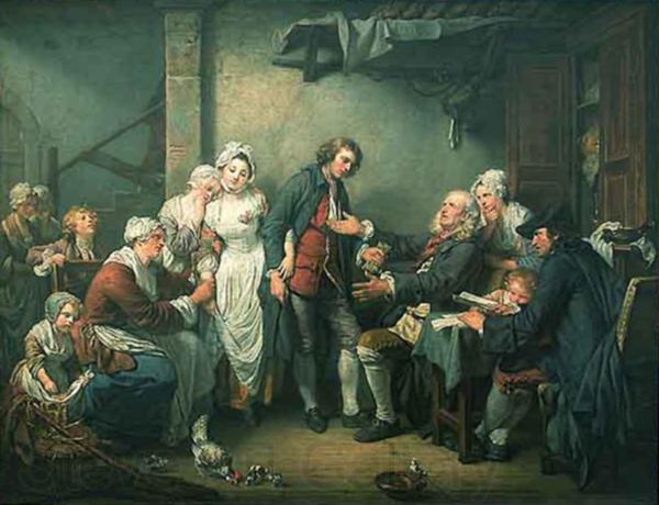 Jean Baptiste Greuze l accordee de village Germany oil painting art